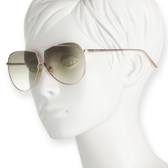 DIFF Maeve Sunglasses Oversized Aviators Gold Frame Green Taupe Gradient Lenses - Picture 3 of 10